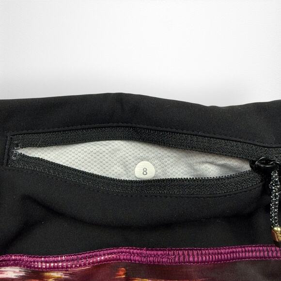 Lululemon Size 8 Speed Tight Leggings Pigment Wind Berry Pink Maroon Pockets‎ - Picture 8 of 8